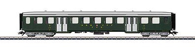 Marklin 43372 HO Scale Type C4u 3rd Class Lightweight 2-Door Coach - 3-Rail - Ready to Run -- Swiss Federal Railways SBB (Era III 1956, green, silver)