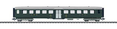 Marklin 43382 HO Scale Type C4u 3rd Class Lightweight 1-Door Coach - 3-Rail - Ready to Run -- Swiss Federal Railways SBB (Era III 1956, green, silver)