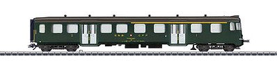 Marklin 43411 HO Scale Type ABt Lightweight Cab Car 1st and 2nd Class - 3-Rail - Ready to Run -- Swiss Federal Railways SBB (Era IV 1975-1980s, green, silver)