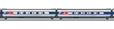 Marklin 43436 HO Scale TGV POS 2nd Class Intermediate R6/R7 2-Car Add-On Set - 3-Rail Ready to Run -- French State Railways SNCF #4415 (Era VI 2012; orange, gray, white)
