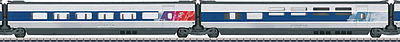 Marklin 43446 HO Scale TGV POSBar/2nd Class Intermediate R4/R5 2-Car Add-On Set - 3-Rail Ready to Run -- French State Railways SNCF #4415 (Era VI 2012; orange, gray, white)