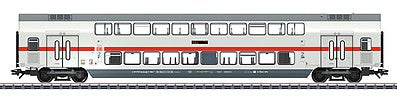 Marklin 43485 HO Scale Type DBpza 682.2 Bi-Level 2nd Class Coach - 3-Rail - Ready to Run -- German Railroad DB AG 2 (Era IV 2016, IC2, light gray, red)