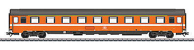 Marklin 43510 HO Scale Eurofima Type AI6 1st Class Compartment Car - 3-Rail - Ready to Run -- Belgian State Railroad SNCB/NMBS (Era IV 1979, orange, gray, white)