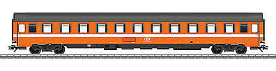Marklin 43520 HO Scale Eurofima Type BI6 2nd Class Compartment Car - 3-Rail - Ready to Run -- Belgian State Railroad SNCB/NMBS (Era IV 1979, orange, gray, white)