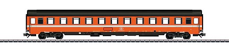 Marklin 43521 HO Scale Eurofima Type BI6 2nd Class Compartment Car - 3-Rail - Ready to Run -- Belgian State Railroad SNCB-NMBS (Era IV 1979, orange, black)