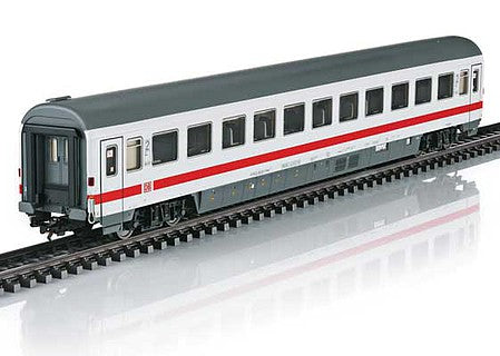 Marklin 43680 HO Scale Type Bvmz 185.5 2nd Class Compartment Car - 3-Rail - Ready to Run -- German Railroad DB AG (Era VI 2003, white, red, gray)