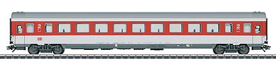 Marklin 43761 HO Scale Type Bpmbz 293.6 2nd Class Coach - 3-Rail Ready to Run -- German Railroad DB AG (Era V 2001 (white, red, gray)