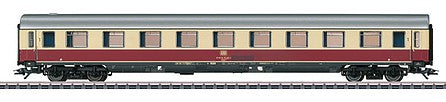 Marklin 43863 HO Scale Type Avumz 111 1st Class Compartment - 3-Rail - Ready to Run -- German Federal Railroad DB 2 (Era IV 1973, red, ivory, silver)