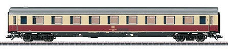 Marklin 43864 HO Scale Type Apumz 121 1st Class Coach - 3-Rail - Ready to Run -- German Federal Railroad DB (Era IV 1973, red, ivory, silver)