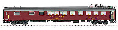 Marklin 43874 HO Scale Type WRm Diner - 3-Rail - Ready to Run -- Swiss Federal Railways SBB/CFF/FFS (Era IV, red, silver)