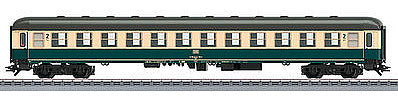 Marklin 43924 HO Scale Type Bm 234 2nd Class Compartment Car - 3-Rail - Ready to Run -- German Federal Railroad DB (Era IV, Mid-1980s, ocean blue, beige)