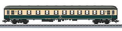 Marklin 43932 HO Scale Type ABm 225 1st/2nd Class Compartment Car - 3-Rail - Ready to Run -- German Federal Railway (Era IV Mid-1980s; Ocean Blue, beige)