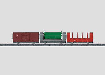 Marklin 44100 HO Scale 3-Car Add-On Freight Set for #441-29210 - 3-Rail - Ready to Run - My World -- 1 Each Gondola, Dump & Stake Car