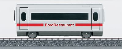 Marklin 44105 HO Scale High-Speed Train Diner for Battery-Powered Sets - Ready to Run - My World -- German Railroad DB AG InterCity Express (white, red)