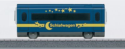 Marklin 44106 HO Scale High-Speed Train Sleeper for Battery-Powered Sets - Ready to Run - My World -- German Railroad DB AG InterCity Express (blue, Fluorescent Stars & Lettering