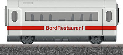 Marklin 44114 HO Scale ICE Diner - Ready to Run - My World -- German Railroad DBAG (Era VI, white, gray, red)