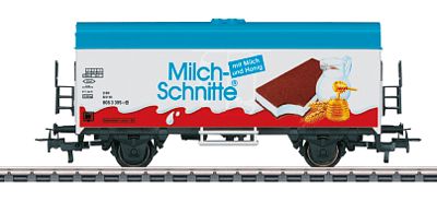 Marklin 44203 HO Scale Refrigerator Car - Marklin 3-Rail - Ready to Run -- Ferrero Milch-Schnitte (blue, white, red)