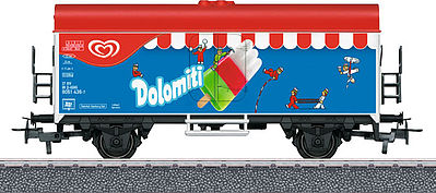 Marklin 44214 HO Scale Type Ichqrs 377 Reefer - 3-Rail Ready to Run - Start Up -- Unilever Deutschland (blue, red, white)