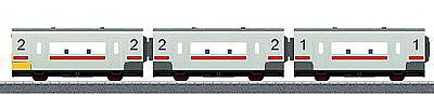 Marklin 44270 HO Scale My World - Kit f/Battery-Operated Sets -- 3-Car Passenger Set (white, orange, gray)