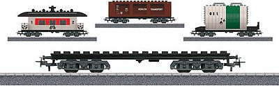 Marklin 44736 HO Scale Building Block Car Set - 3-Rail Kit - Start Up -- Includes Underframe w/3 Carbodies made of Plastic Building Blocks