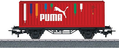Marklin 44811 HO Scale Container Flatcar w/40' Container - 3-Rail Ready to Run - Start Up -- Puma (Era VI, black, red, white)
