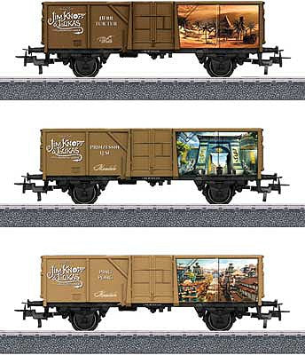 Marklin 44816 HO Scale Gondola 3-Pack - 3-Rail - Ready to Run - Start Up -- Ping Pong, Princess Li Si and Mr. Tur Tur (Jim Button & Luke Series)