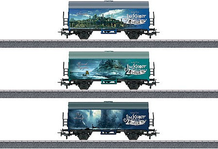 Marklin 44821 HO Scale Boxcar 3-Pack - 3-Rail - Start Up -- Jim Button and the Wild 13 Schemes