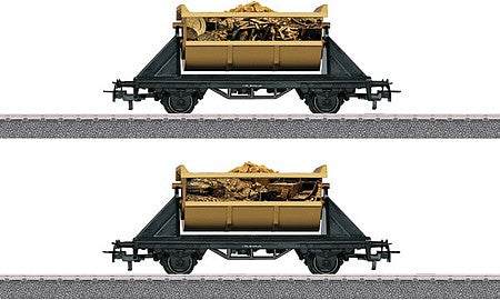 Marklin 44822 HO Scale Pirates Freight Car Dump Car Set with Load - 3-Rail - Start Up -- Jim Button and the Wild 13 (black, brown)