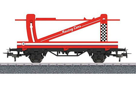 Marklin 44952 HO Scale Auto Transport Car - 3-Rail - Ready to Run -- No. 3 (red, white, black)