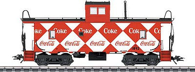Marklin 45708 HO Scale Class CA 3, CA-4 Steel Caboose - 3-Rail - Ready to Run -- Coca-Cola(R) (Era VI, red, white)