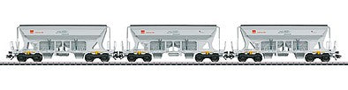 Marklin 45805 HO Scale Type Faccns Covered Hopper 3-Pack - 3-Rail Ready to Run -- Havelland Railroad HVLE (Era VI 2015, gray)