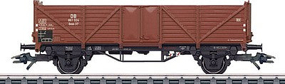 Marklin 46059 HO Scale Type Omm 37 Gondola w/Scrap Load - 3-Rail Ready to Run -- German Federal Railroad DB (Era III, Weathered, Boxcar Red)