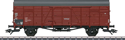 Marklin 46163 HO Scale Type Gbkl 238 Wood Boxcar - 3-Rail - Ready to Run -- German Federal Railroad DB (Era IV 1972, Boxcar Red, gray)