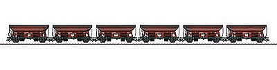 Marklin 46316 HO Scale Type Ed 090 Dump Car w/Load 6-Pack Set - 3-Rail - Ready to Run -- German Federal Railway (Era IV 1970, Boxcar Red)