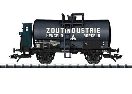 Marklin 46432 HO Scale 2-Axle Tank Car with Brakeman Cab - 3-Rail - Ready to Run -- Zoutindustrie Hengelo Boekelo (Era III 1951-52, black, white)