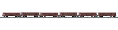 Marklin 46911 HO Scale Type Eas 5949 & 5971 & 1 Eaos Gondola w/End Door 6-Pack - 3-Rail - Ready to Ru -- German State Railroad DR (Era IV 1985, Boxcar Red)