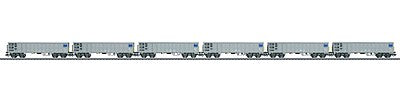 Marklin 46912 HO Scale Type Fas High-Side Gondola 6-Pack - 3-Rail Ready to Run -- SBB Cargo (Era VI, gray)