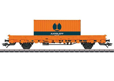 Marklin 46933 HO Scale Type Kls Low Side Car - 3-Rail - Ready to Run -- Aarsleff Rail (Era IV 2019, orange, black)