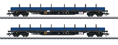 Marklin 47027 HO Scale Type Regs Low-Side Gondola - 3-Rail Ready to Run -- Railpro (Era VI 2015, black, blue)