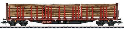 Marklin 47047 HO Scale Type Roos 639 Stake 3-Pack - 3-Rail Ready to Run -- German Railroad DB AG (Era VI 2009, Boxcar Red, gray, white)