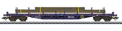 Marklin 47050 HO Scale Type Rnss, Res, Rns 3-Flatcar Set - 3-Rail Ready to Run -- CFL Cargo (Era VI 2013, 1 Each gray, black, Boxcar Red)