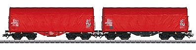 Marklin 47212 HO Scale Type Shimmnss/Shimmns-tu 718 Sliding Tarp Car 3-Pack - 3-Rail - Ready to Run -- On Rail & Railion