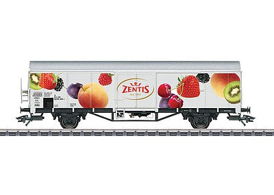 Marklin 47323 HO Scale Type Ibblps 379 2-Axle Reefer - 3-Rail Ready to Run -- Zentis (Era VI 2016, white, fruit graphics)