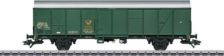 Marklin 47360 HO Scale Type Post 2ss-t/13 Railroad Postal Transport Car - 3-Rail - Ready to Run -- German Federal Railroad DB (Era IV 1979, chrome oxide green, silver)