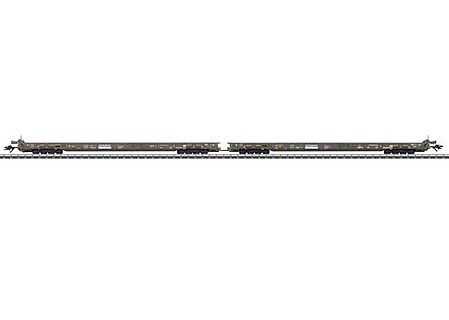 Marklin 47409 HO Scale Type Saadkmms Rolling Road Flatcar 2-Pack - 3-Rail - Ready to Run -- RAlpin (Era VI, gray)