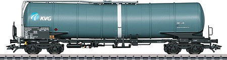 Marklin 47541 HO Scale Type Zans 25,096-Gallon Four-Axle Tank Car - 3-Rail - Ready to Run -- KVG (Era V 2004, gray-blue, white)