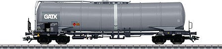Marklin 47542 HO Scale Type Zans 25,096-Gallon Four-Axle Tank Car - 3-Rail - Ready to Run -- KVG-GATX (Era V 2010, gray, white)