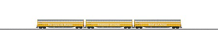Marklin 48062 HO Scale Type Habbiillnss High-Capacity Sliding Wall Boxcar 3-Pack - 3-Rail Ready to Ru -- Swiss Post (Era VI, yellow, silver, white)