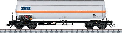 Marklin 48487 HO Scale 4-Axle Pressurized Gas Tank Car - 3-Rail Ready to Run -- GATX (Era VI, white, orange, blue)