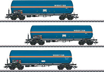 Marklin 48488 HO Scale Type Zags and Zagkks Tank Car 3-Car Set - 3-Rail - Ready to Run -- Wascosa (Era VI 2016, blue, orange)